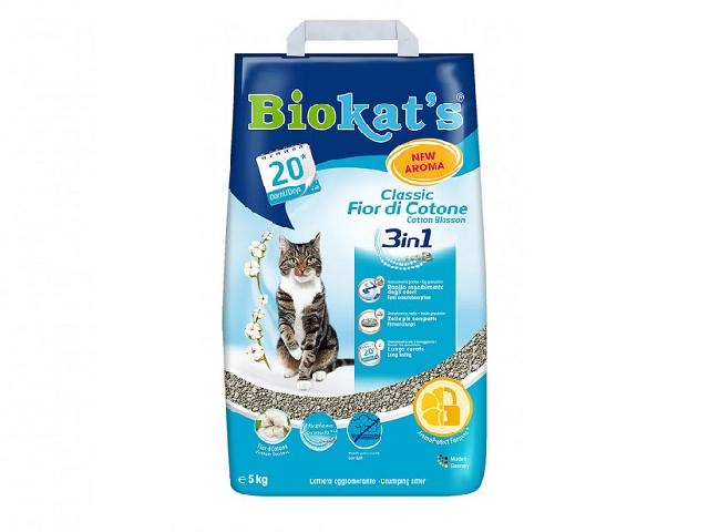 Biokats FIOR de COTTON бентонітовий наповнювач (bentonite cat litter), Biokats FIOR de COTTON бентонітовий наповнювач (bentonite cat litter), 5кг