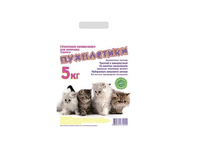 Бентонітовий наповнювач Пухнастики, крупний (bentonite cat litter, small pellet) 5кг