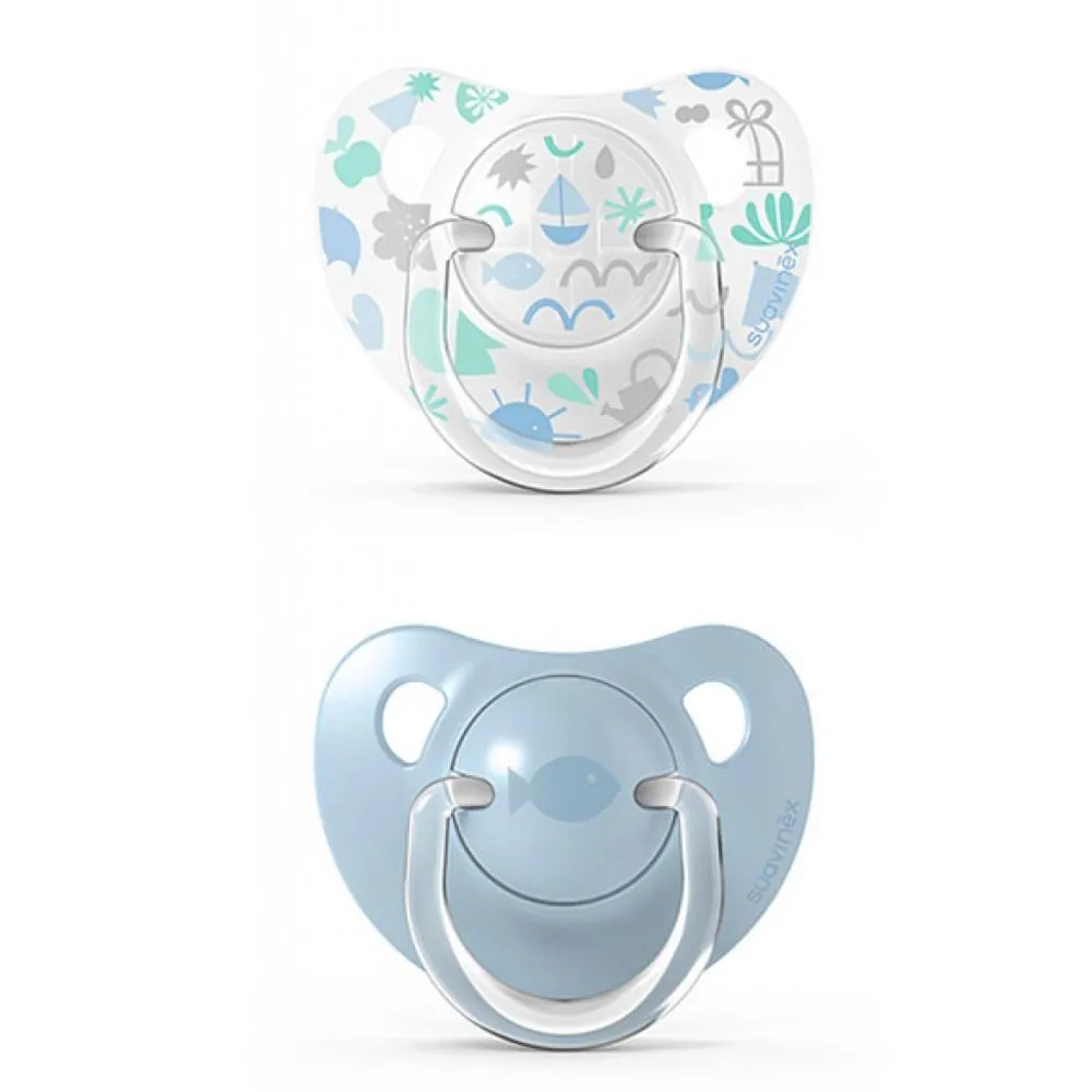 Пустушка анатомічна (набір: 2 шт), 0-6 місяців, &quot;Memories - історії малюків&quot;/блакитна, Latex