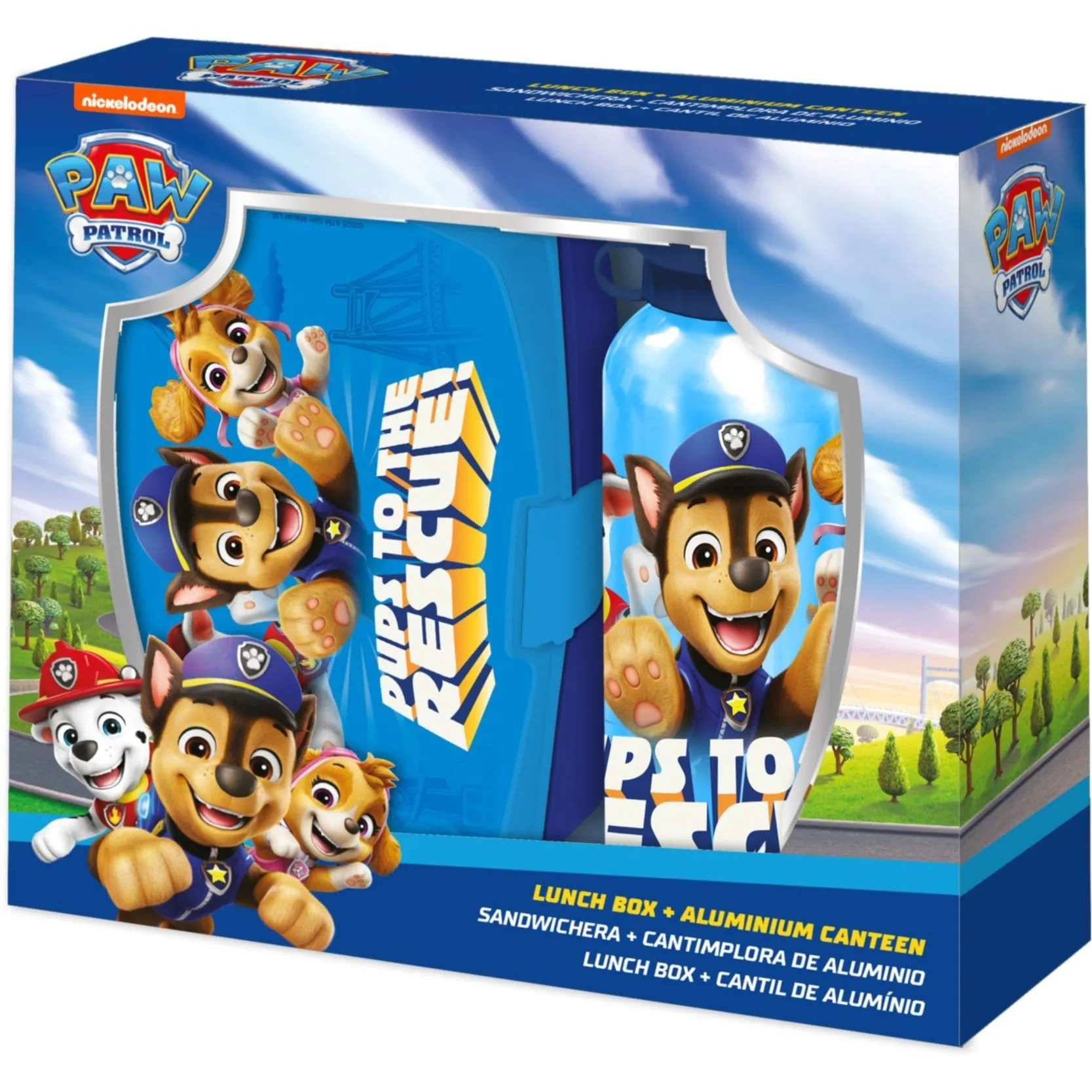Набір Алюмінієва пляшка 500мл + ланч-бокс "Цуценячий Патруль"