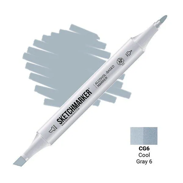 Маркер #b5c2cd, Цвет: Cool Gray 6 (Прохладный серый 6), SM-CG06, SKETCHMARKER), SM