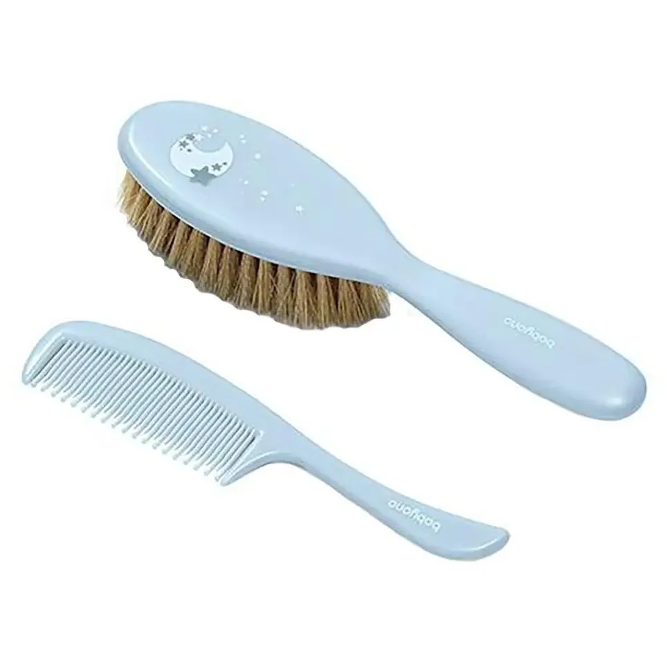 Щітка  та гребінець для волосся - натуральна м&#039;яка  щетина (Блакитний) &quot;BabyOno&quot;