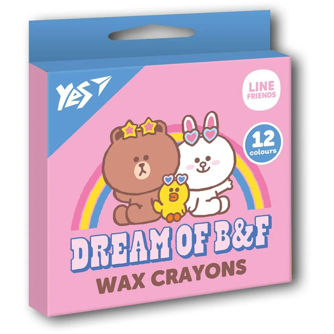 Набір воскових олівців YES 12 шт. "Line Friends"