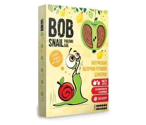 Цукерки "Яблуко, груша" 60 г, Равлик Боб