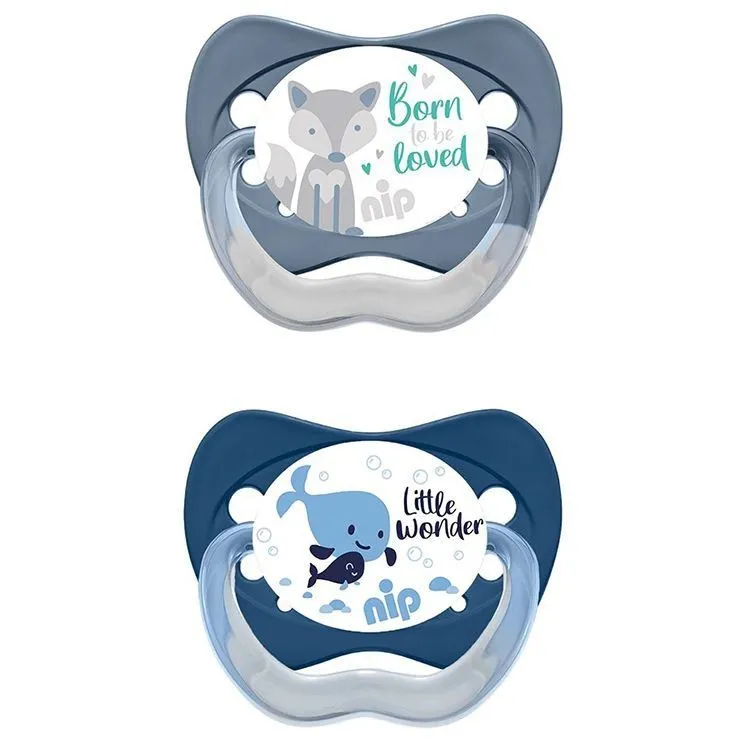 Пустушка &quot;Моя сім&#039;я 2&quot; &quot;Х&quot; (латекс) кит/вовк  5-18 місяців (2 шт)/ NIP