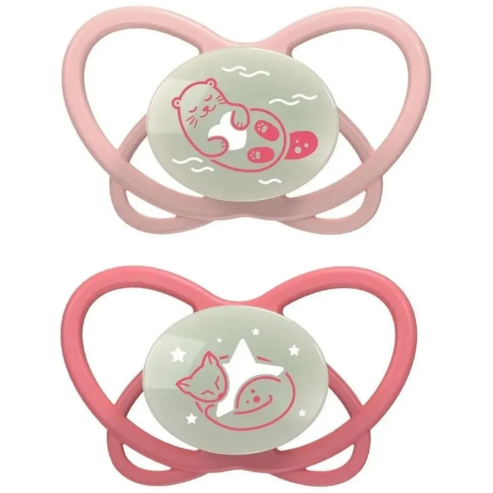 Пустушка &quot;Мій метелик НІЧ&quot; Рожевий (силікон) 5 - 18 місяців (2шт. + футляр-стерилізатор) /NIP