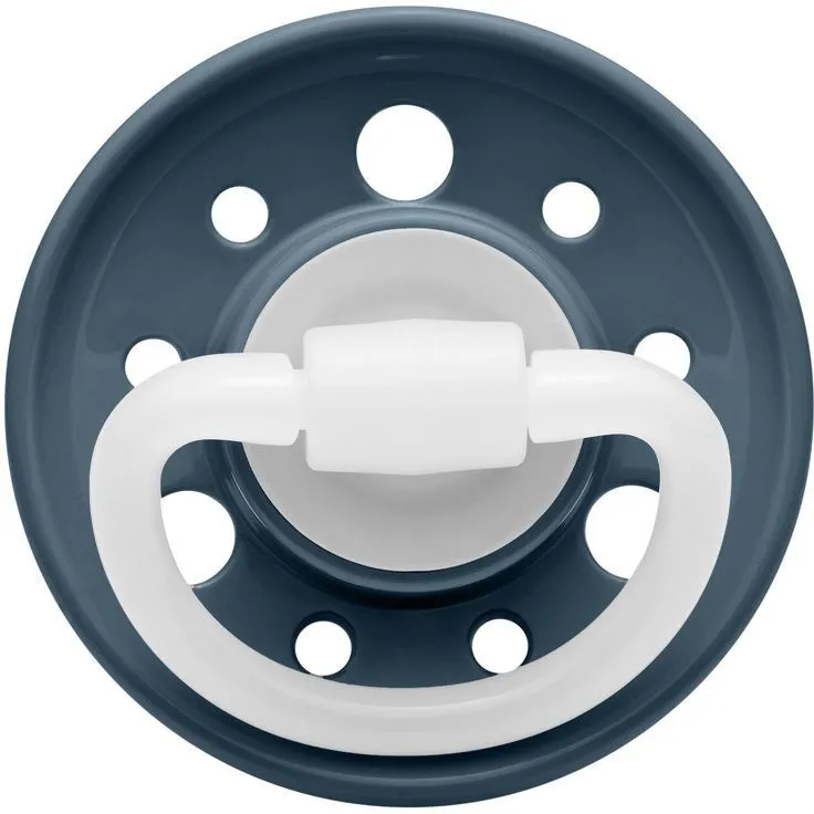 Пустушка кругла &quot;Вишенька&quot; - Темно синій (латекс) (від 6 місяців),(1 шт)/ NIP