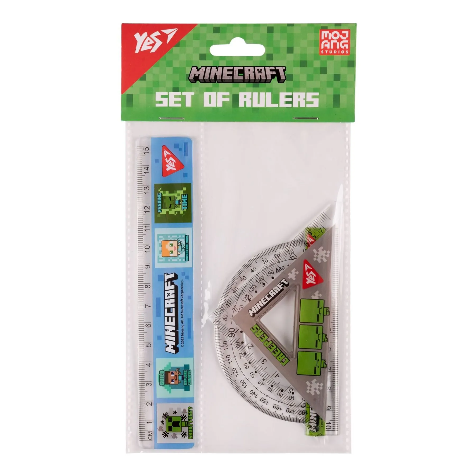 Набір лінійок Yes (3 предмети) &quot;Minecraft&quot;, лінійка 15 см