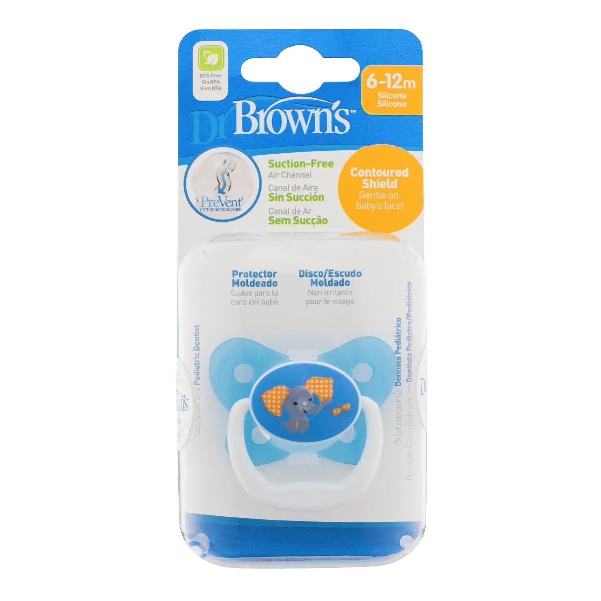Пустышка Dr.Brown&#039;s PreVent [Бабочкаk, 612 мес., 1 шт. в упаковке, 1 крышечка, цвет голубой