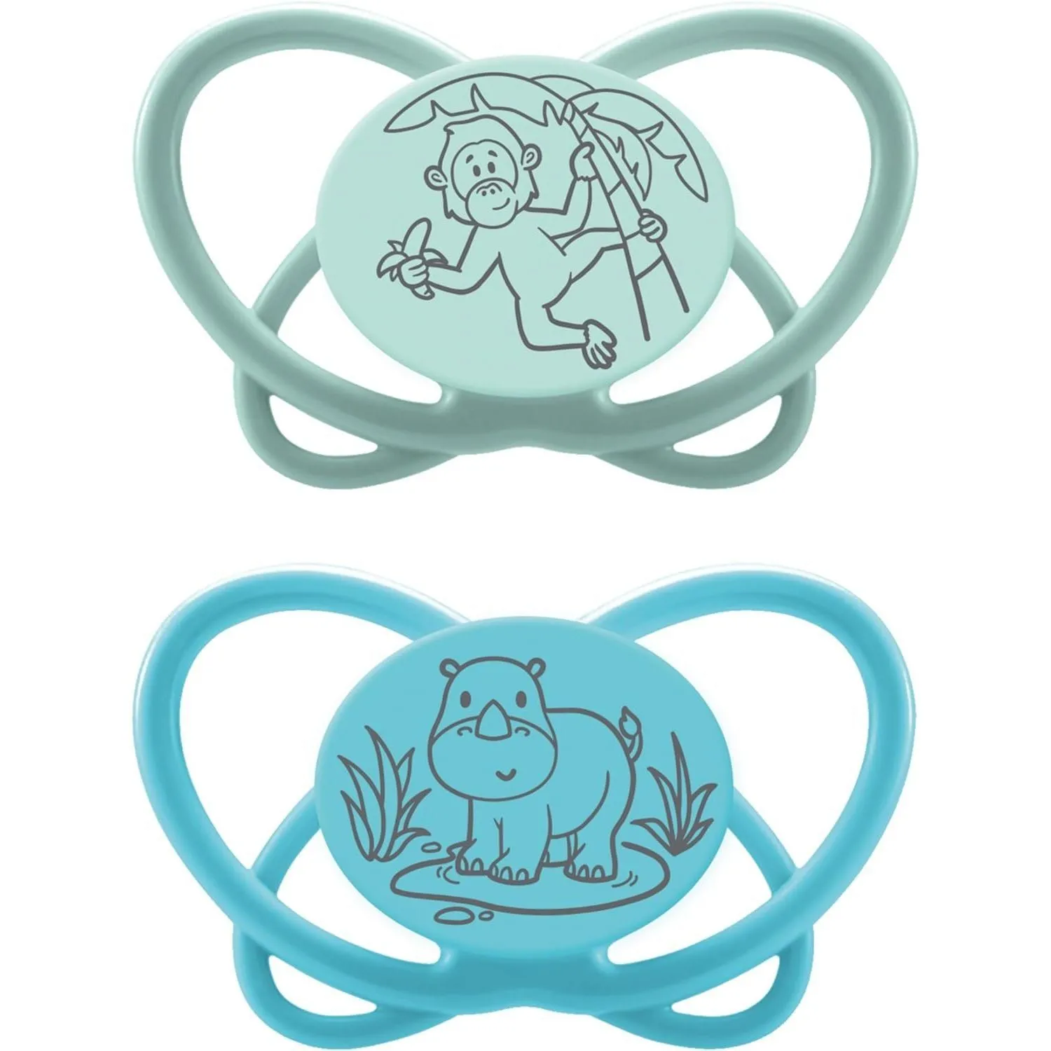 Пустушка кругла &quot;Мій метелик &quot; &quot;Зелена Серія&quot; (Блакитний) (силікон) (від 0 до 6 місяців),(2 шт)/ NIP