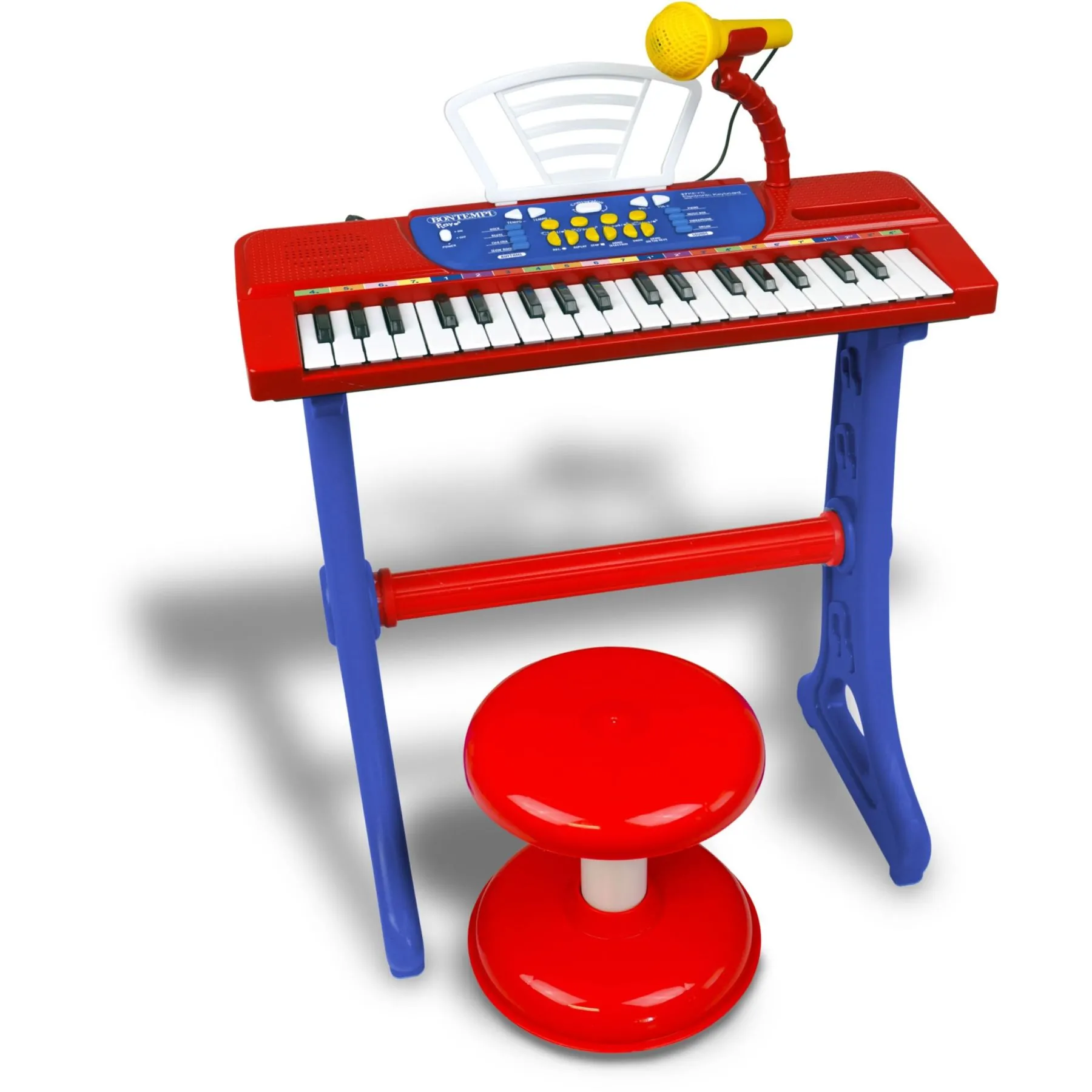 37-клавішна електронна клавіатура з мікрофоном, ніжками та стільчиком