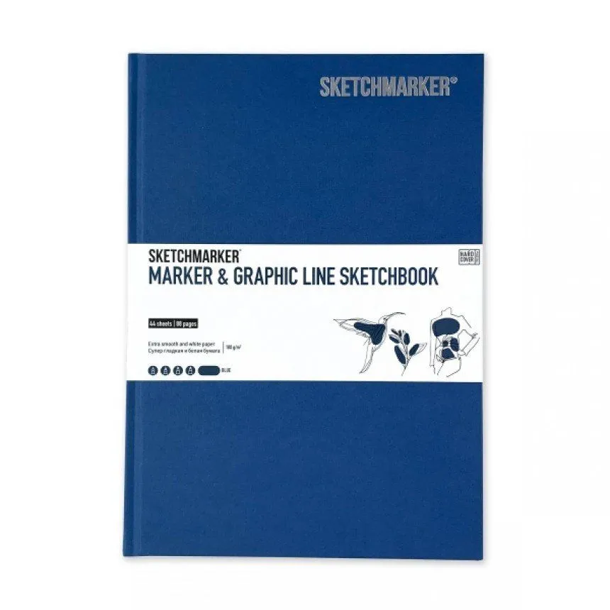 Скетчбук  В5 44 арк., 180 г/м?, синій, MGLHM/BLUE SKETCHMARKER