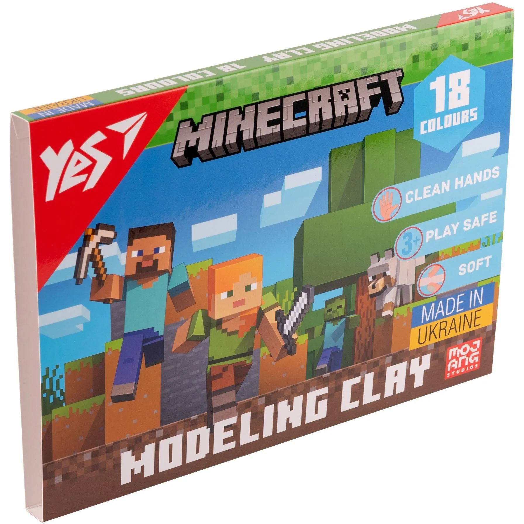 Пластилін YES, 18 кол., 360г "Minecraft"