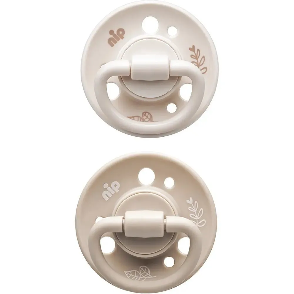 Пустушка кругла &quot;Вишенька-Зелена Серія&quot; бежевий (латекс) (0 - 6 міс.),(2 шт)/ NIP