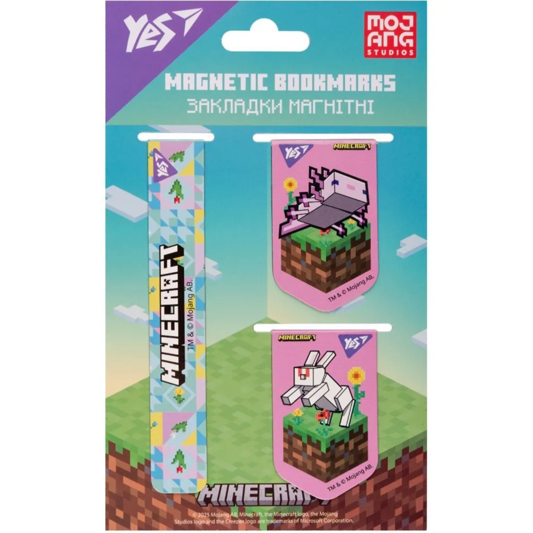 Закладки магнітні Yes "Minecraft.Spring", 3 шт.