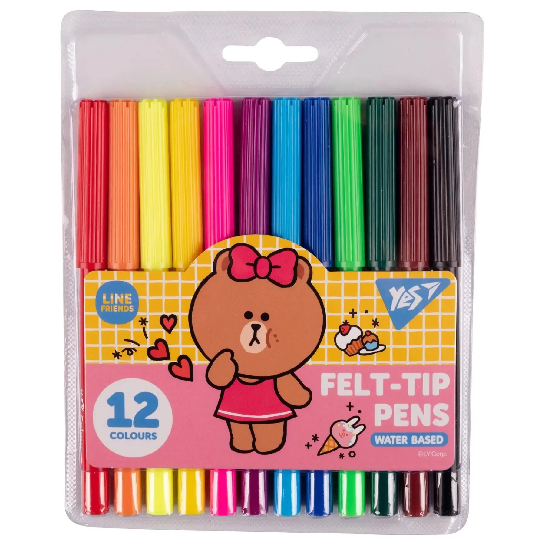 Фломастери Yes 12 кольорів &quot;Line Friends&quot;