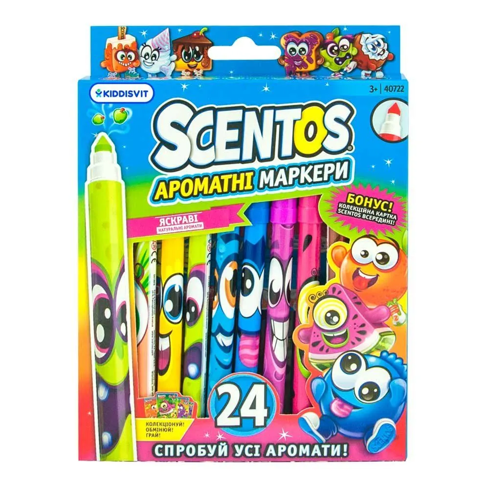 Набір ароматних маркерів для малювання - Тонка лінія (24 кольори)