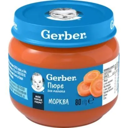 Пюре &quot;Морква&quot; 80 г, Gerber