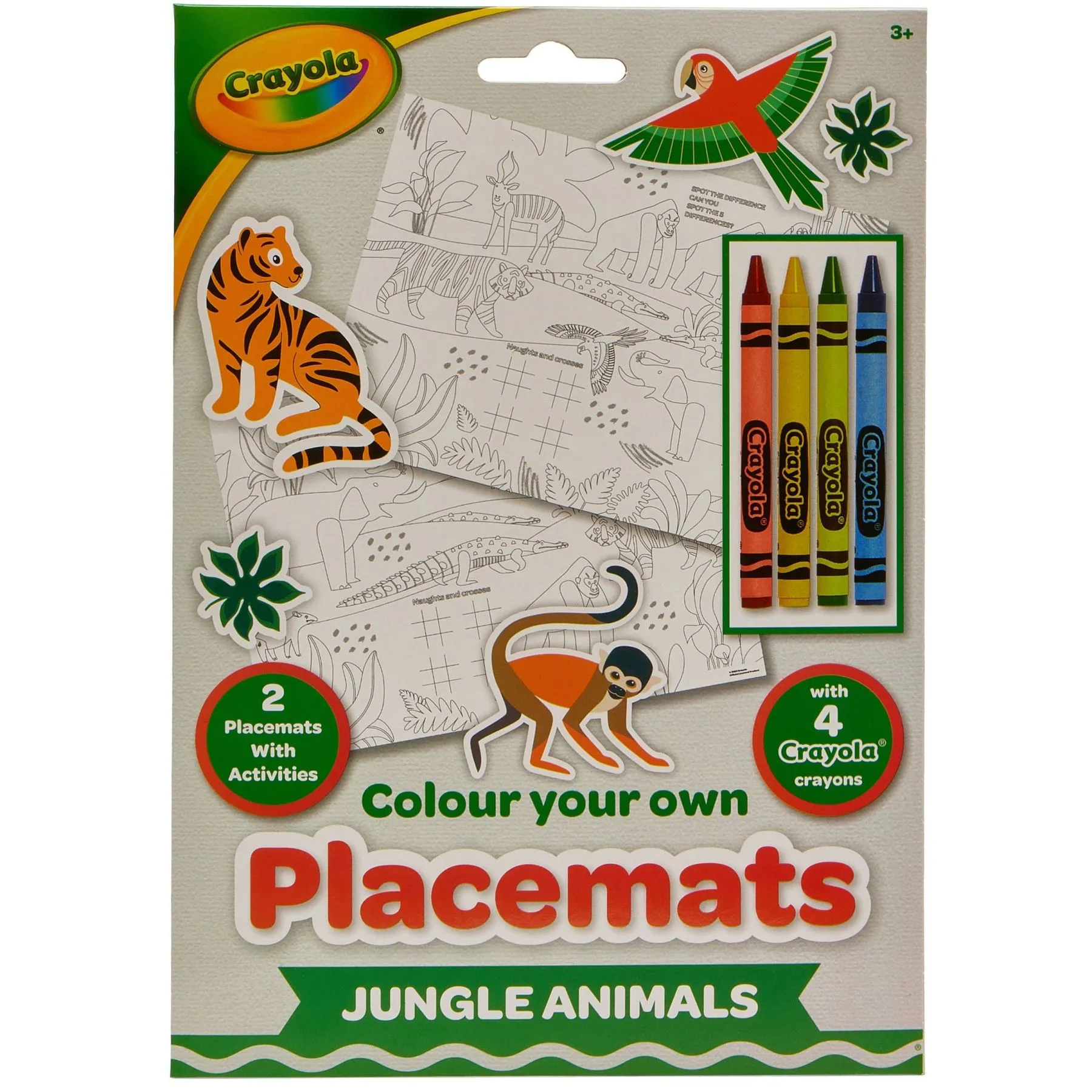 Crayola Підложки-розмальовки "Джунглі" 2 шт  з олівцями, 15755-A