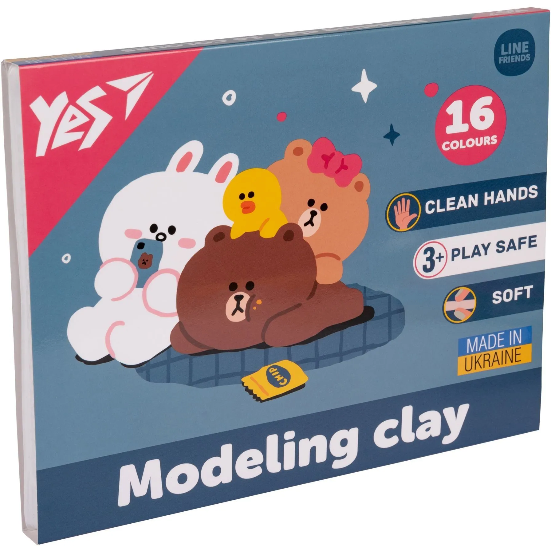Пластилін Yes, 16 кол., 320г "Line Friends"