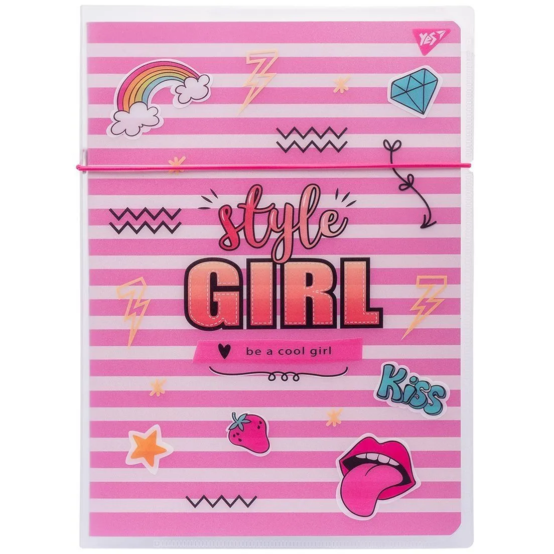 Зошит А4/48 кл. в пластиковій папці з малюнком "STYLE GIRL PINK" YES