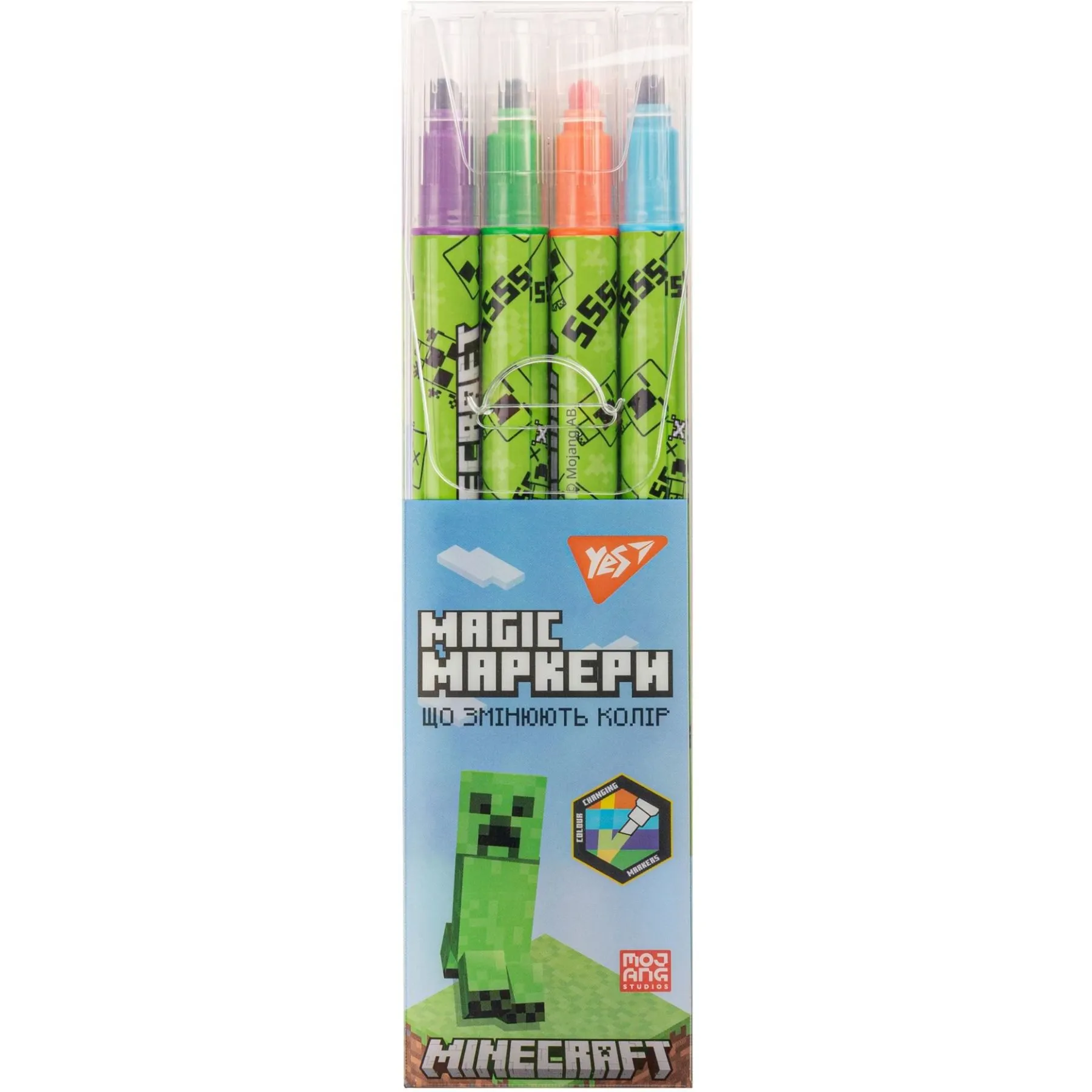 Маркери для малювання, що змінюють колір, YES &quot;Minecraft&quot;, 4 шт.