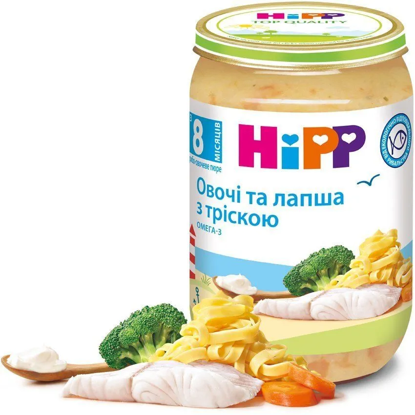 Рибо-овочеве пюре &quot;Овочі та лапша з тріскою&quot; HiPP
