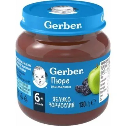 Пюре &quot;Яблуко, чорнослив&quot; 130 г, Gerber
