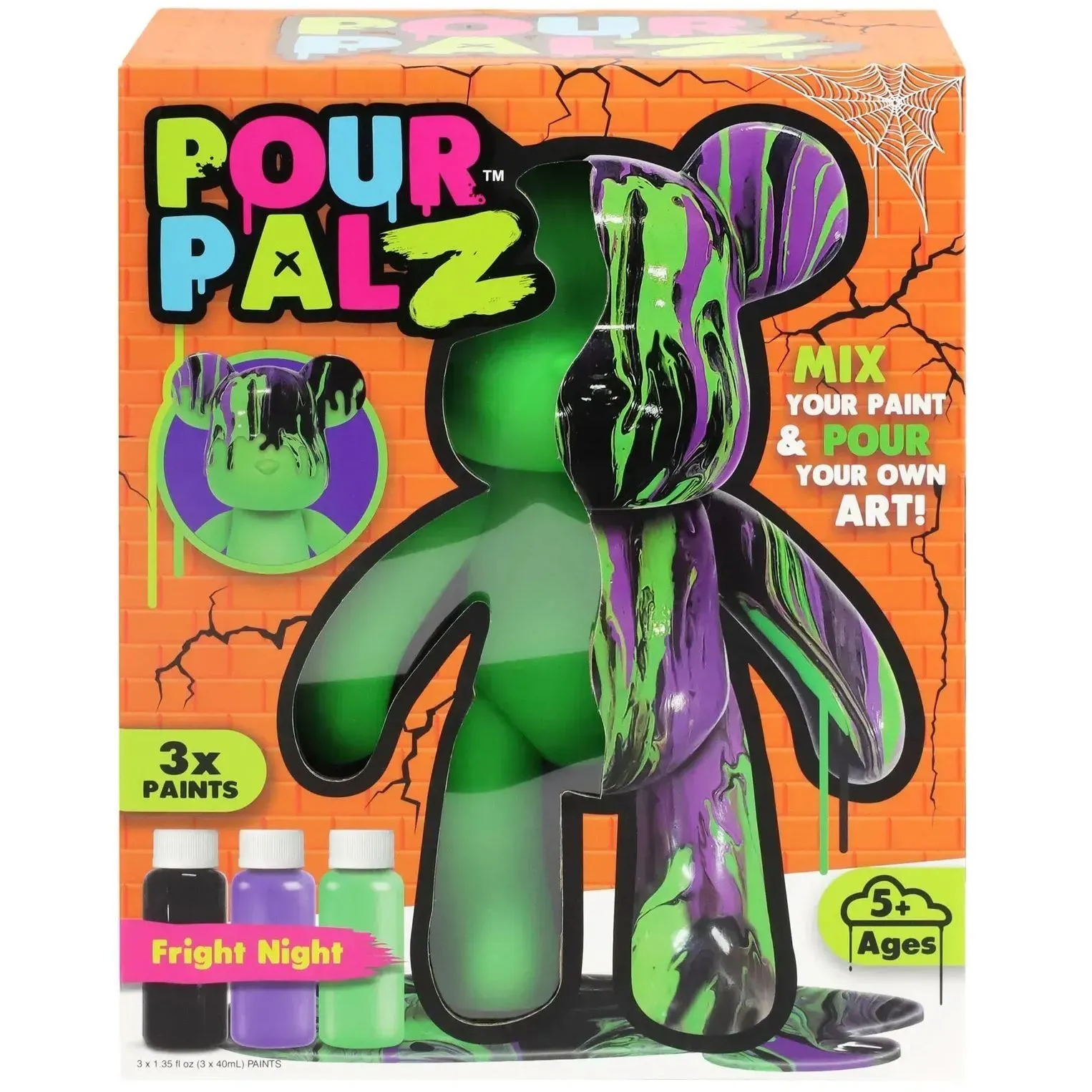 Pour Palz Набір для творчості Флюїд Арт - Black Edition Ведмедик "Ніч жахів"