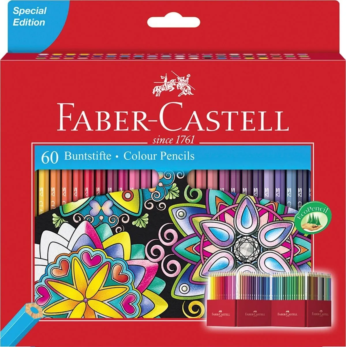 111260 цветные карандаши 60 цв. КАРТОН.КОРОБКА Faber-Castell