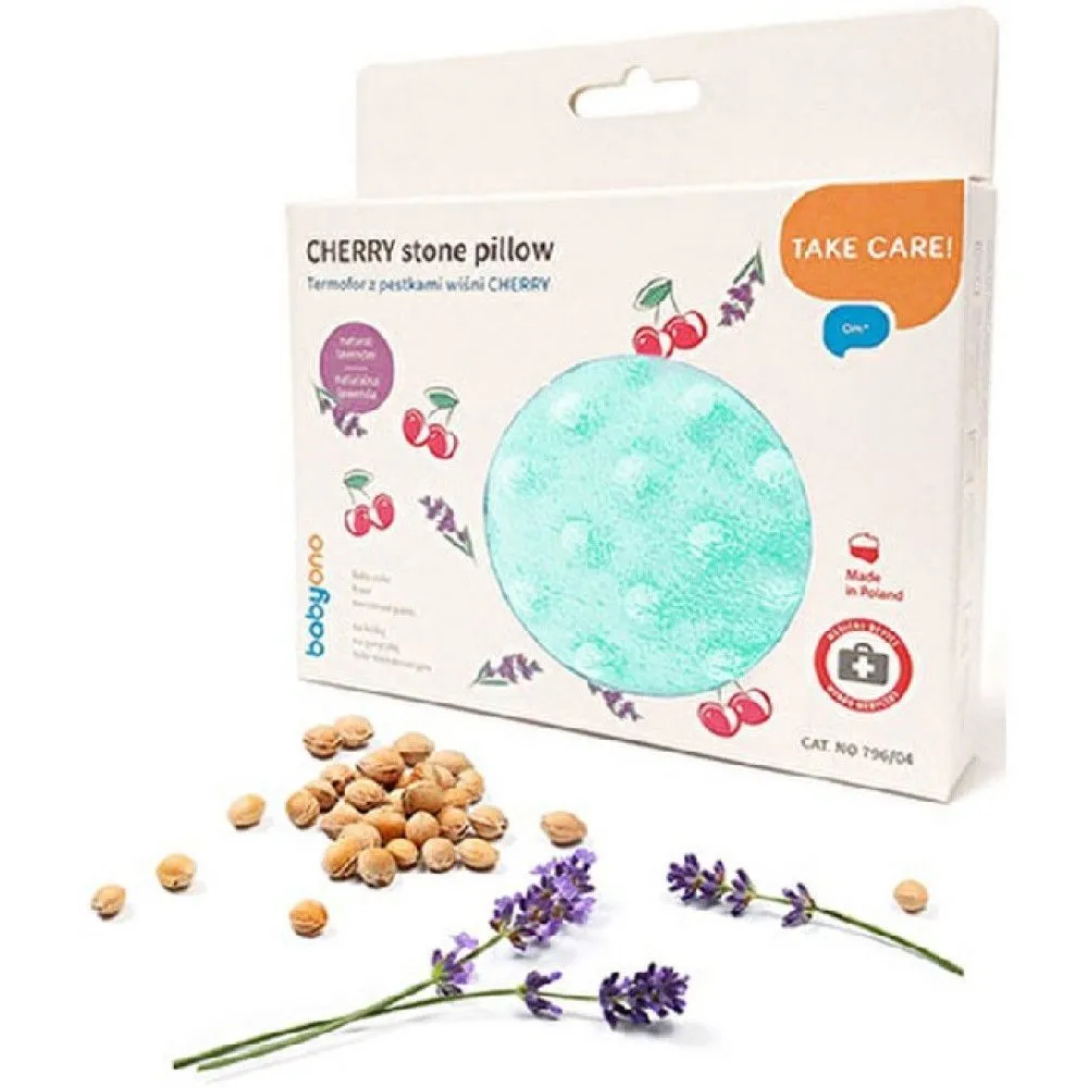 Грілочка з кісточок вишні та ароматом лаванди (13х16 см.) М'ятний / "Babyono"