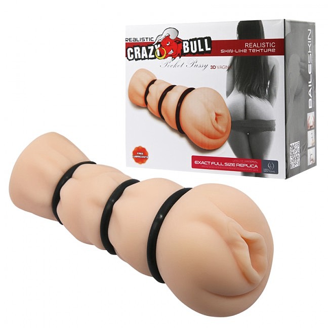 Мастурбатор-вагина Crazy Bull Masturbator Pocket Pussy, 16 х 7,5 см