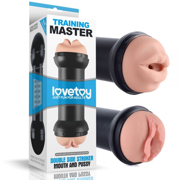 Двойной мастурбатор Double Side Stroker Mouth and Pussy, 22 х 6 см