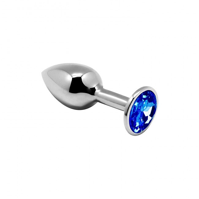 Металева анальна пробка з кристалом Alive Mini Metal Butt Plug Blue S.