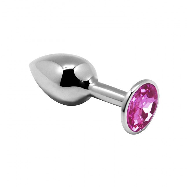 Металева анальна пробка з кристалом Alive Pink M