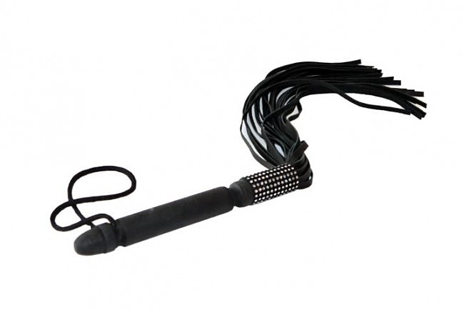 Батіг шкіряний зі стразами, 24 хвости