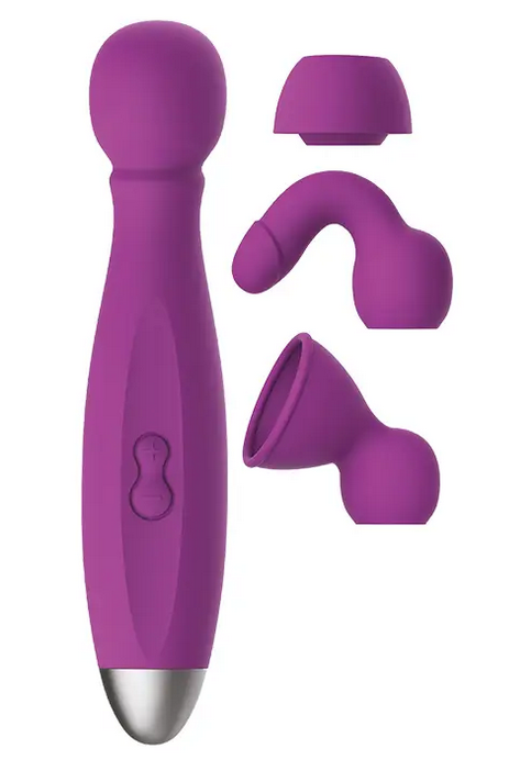 Вібромасажер Dream Toys Queenpin фіолетовий з насадками