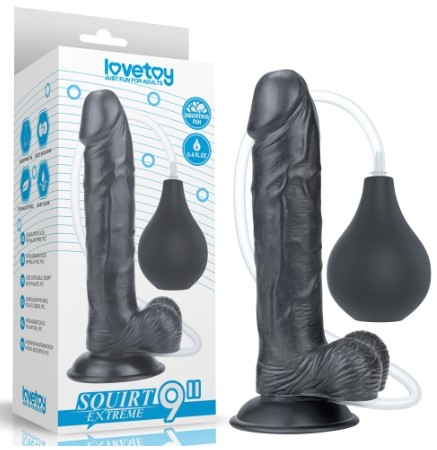 Фаллоімітатор з імітацією еякуляції Squirt Extreme Dildo 9 Black LoveToy 23 см х 4,4 см
