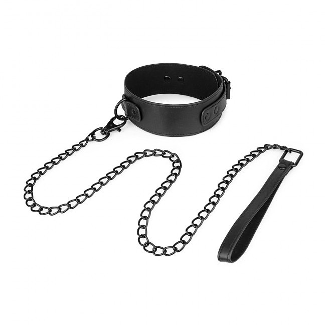 Нашийник з повідцем Bedroom Fantasies Collar & Leash, чорний