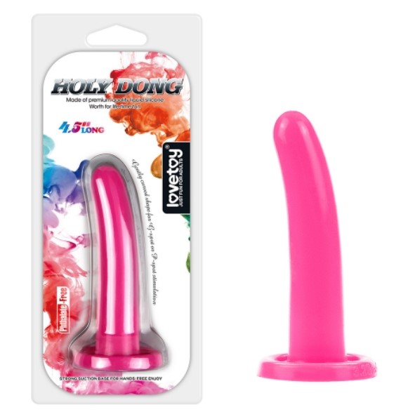 Фаллоимитатор Silicone Holy Dong Small 4.5 LoveToy, 12 х 2,5 см  (розовый)