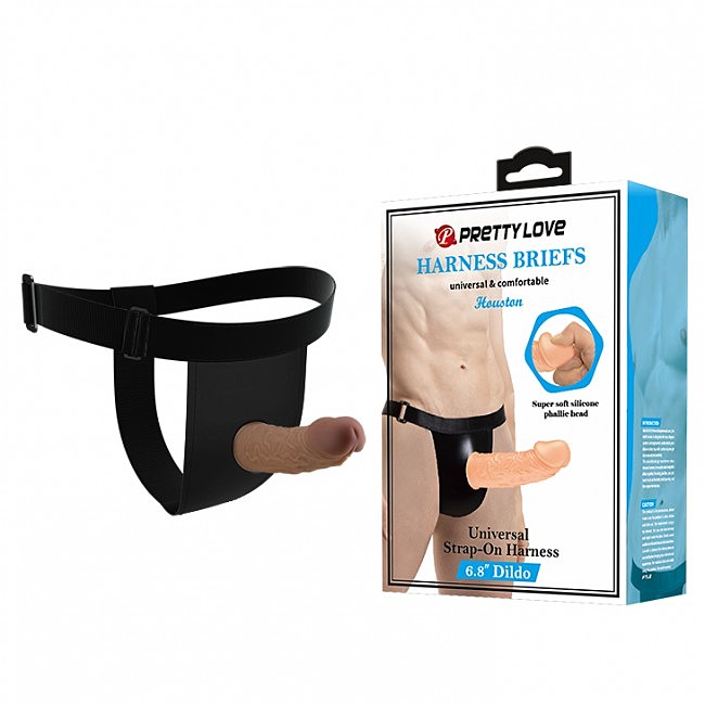 Страпон чоловічий Pretty Love Harness Briefs Houston 6.8