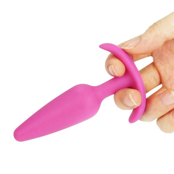 Силіконова анальна пробка LoveToy Lure Me Butt Plug Pink, 10 х 2,5 см