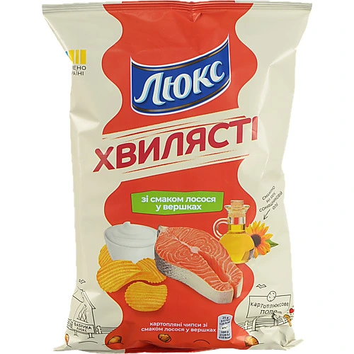 Чіпси Люкс 125г рифлені лосось у вершках