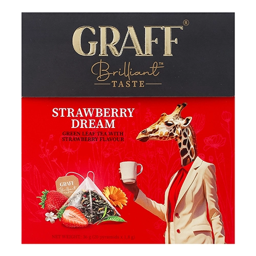 Чай Graff 20п зелений полунична мрія у пірамідках