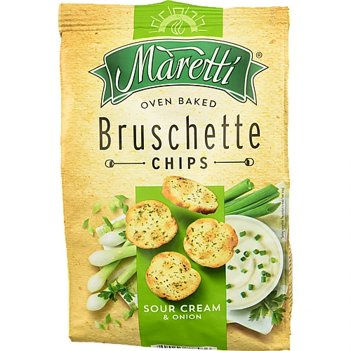 Брускети Maretti зі смаком сметани та цибулі 140г