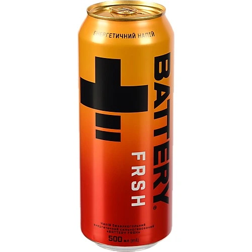 Напій енергетичний безалкогольний сильногазований Frsh Battery з/б 500мл