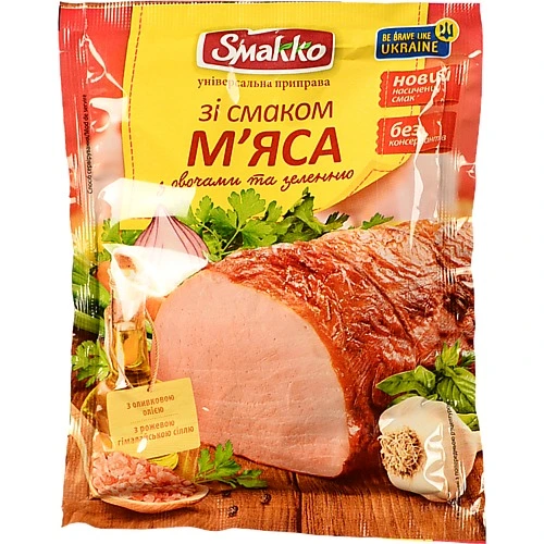 Приправа універсальна Smakko 80г зі смаком м'яса, овочів та зелені