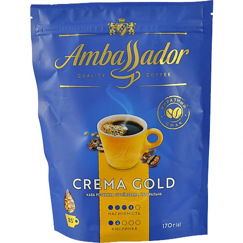 Кава розчинна сублімована Crema Gold Ambassador 170г