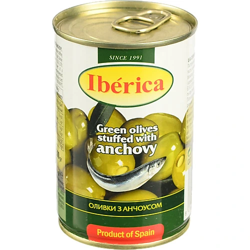 Оливки з анчоусом Iberica з/б 300г