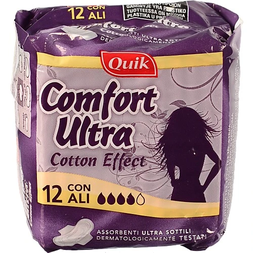 Прокладки Quik 12шт денні comfort ultra ультратонкі з крильцями